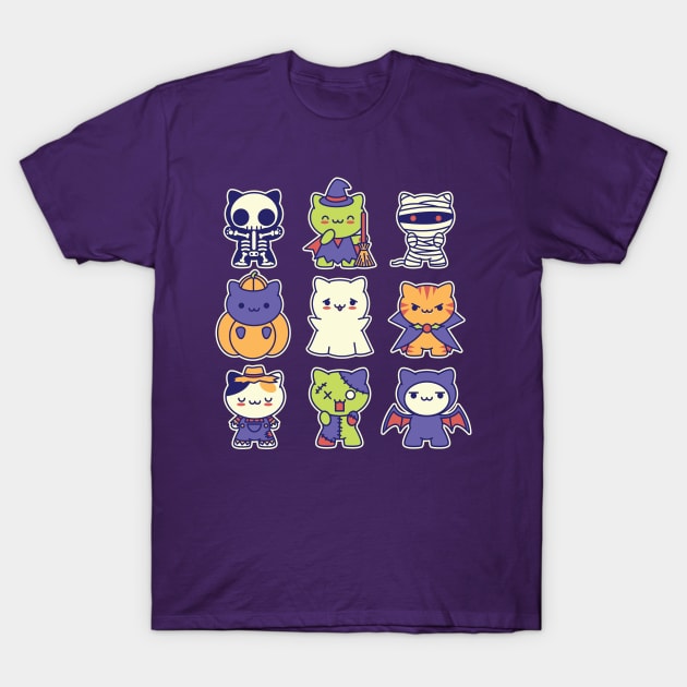 Kawaii Halloween Kitties T-Shirt by Kappacino Creations